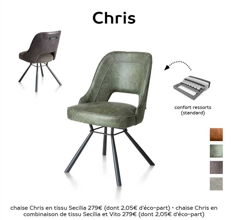 Chaise Chris En Tissu Secilia
