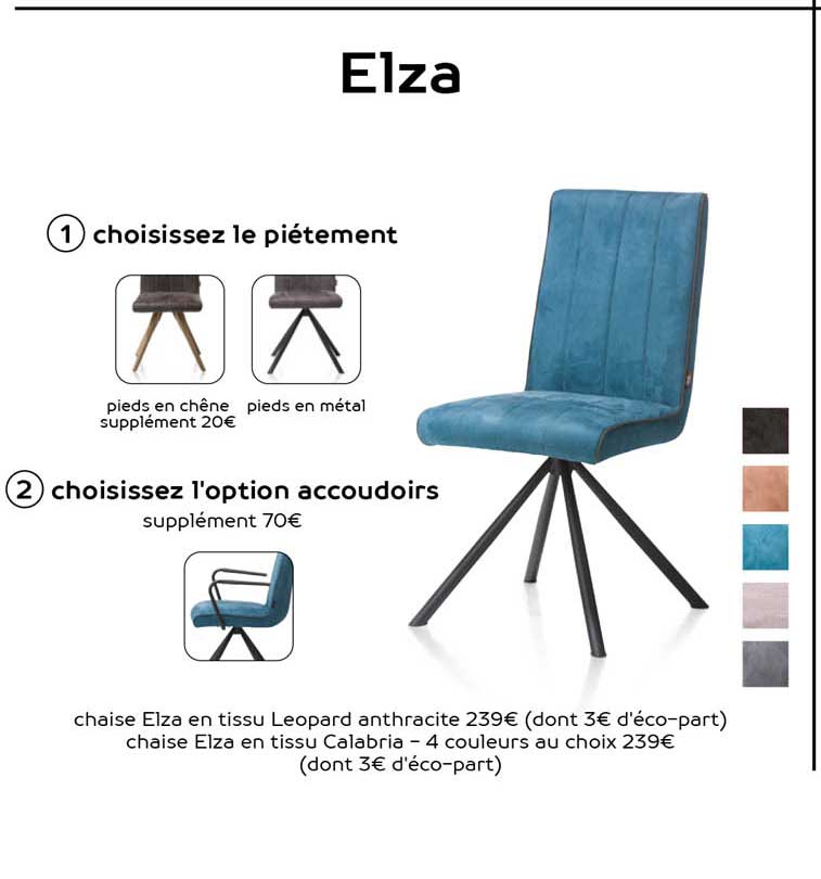 chaise elza en tissu leopard anthracite