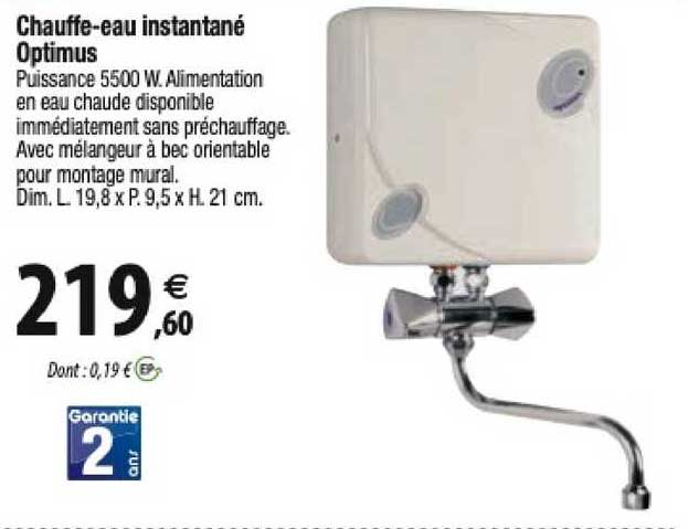 chauffe-eau instantané optimus