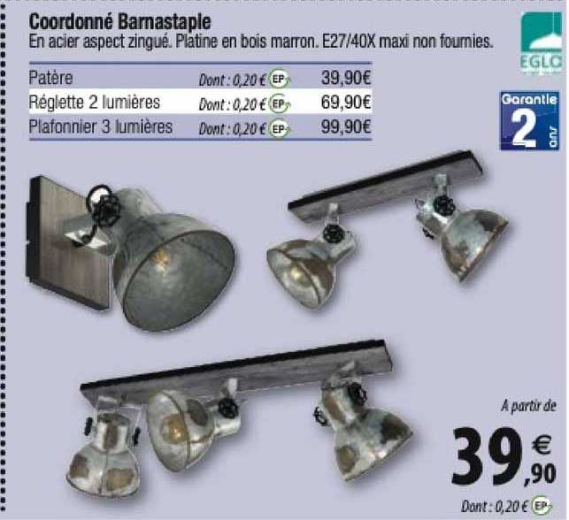 coordonné barnastaple eglo