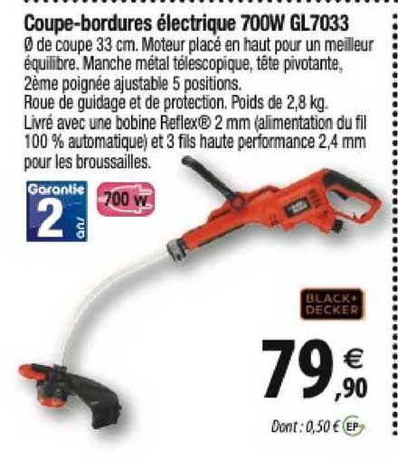 coupe-bordures électrique 700w gl7033 black+decker