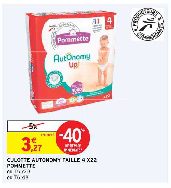 Culotte Autonomy Taille 4 X22 Pommette