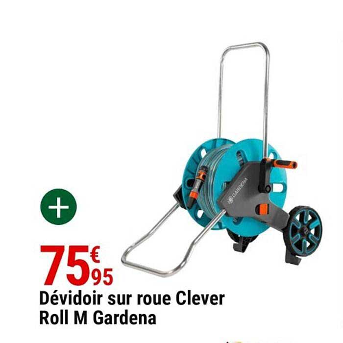 dévidoir sur roue clever roll m gardena