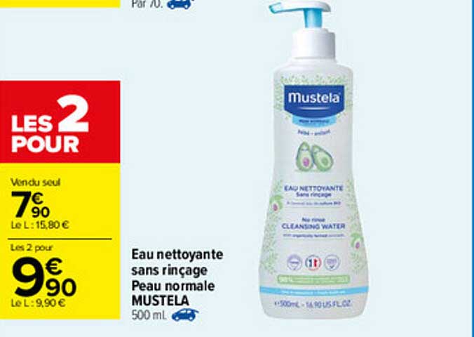 eau nettoyante sans rinçage peau normale mustela