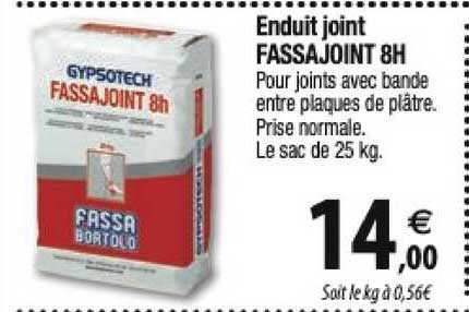 enduit joint fassajoint 8h gypsotech