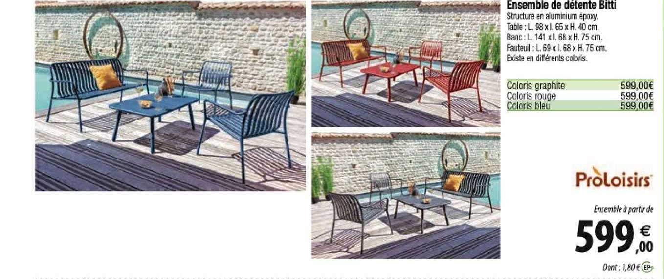 ensemble de détente bitti proloisirs