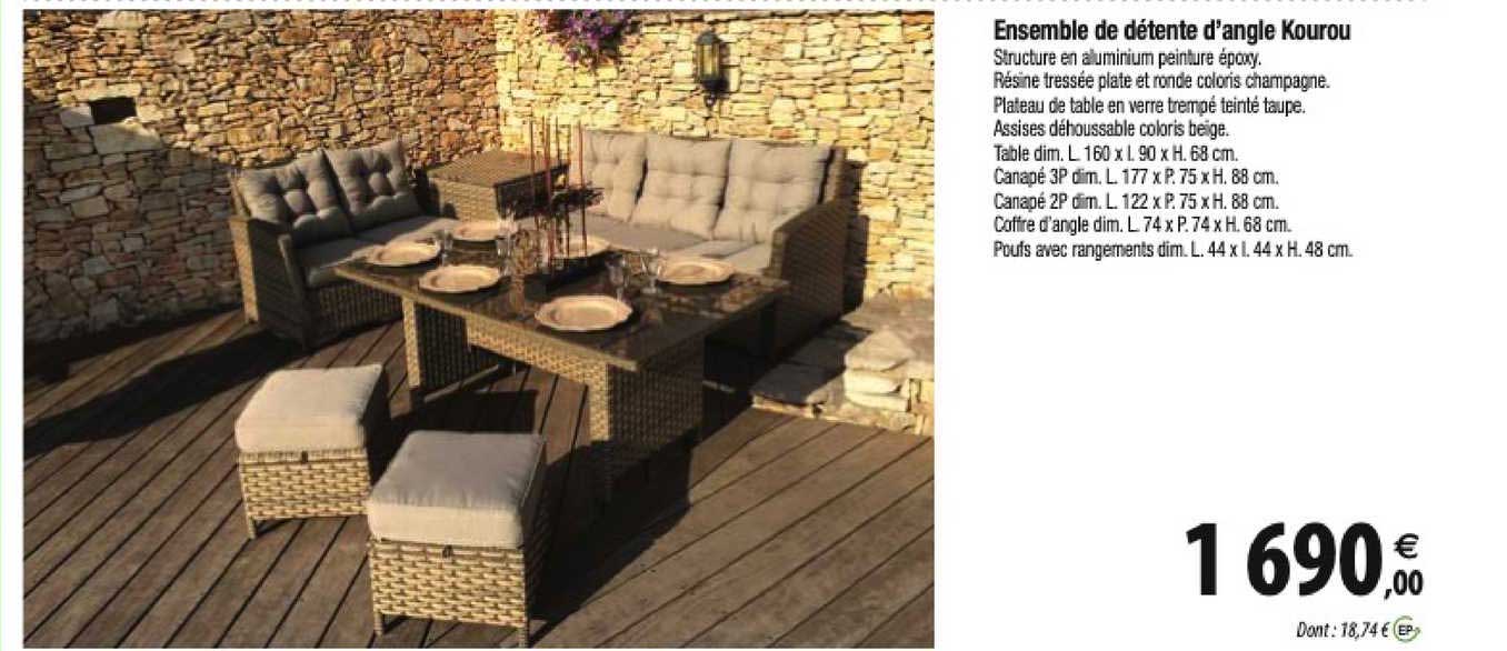 ensemble de détente d'angle kourou