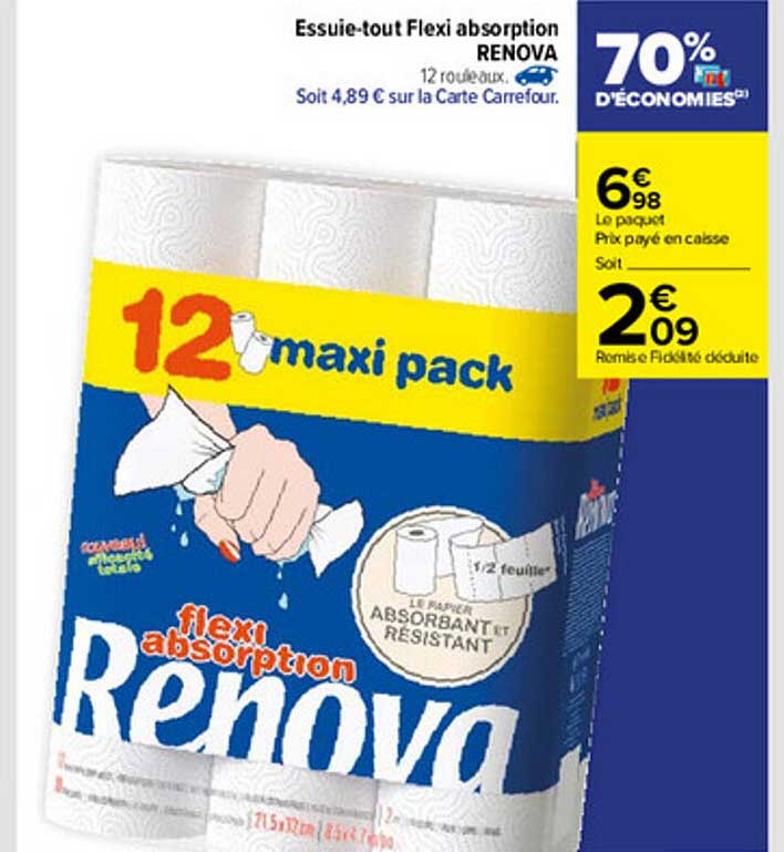 essuie-tout flexi absorption renova