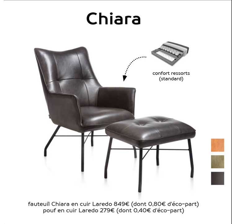 fauteuil chiara en cuir laredo