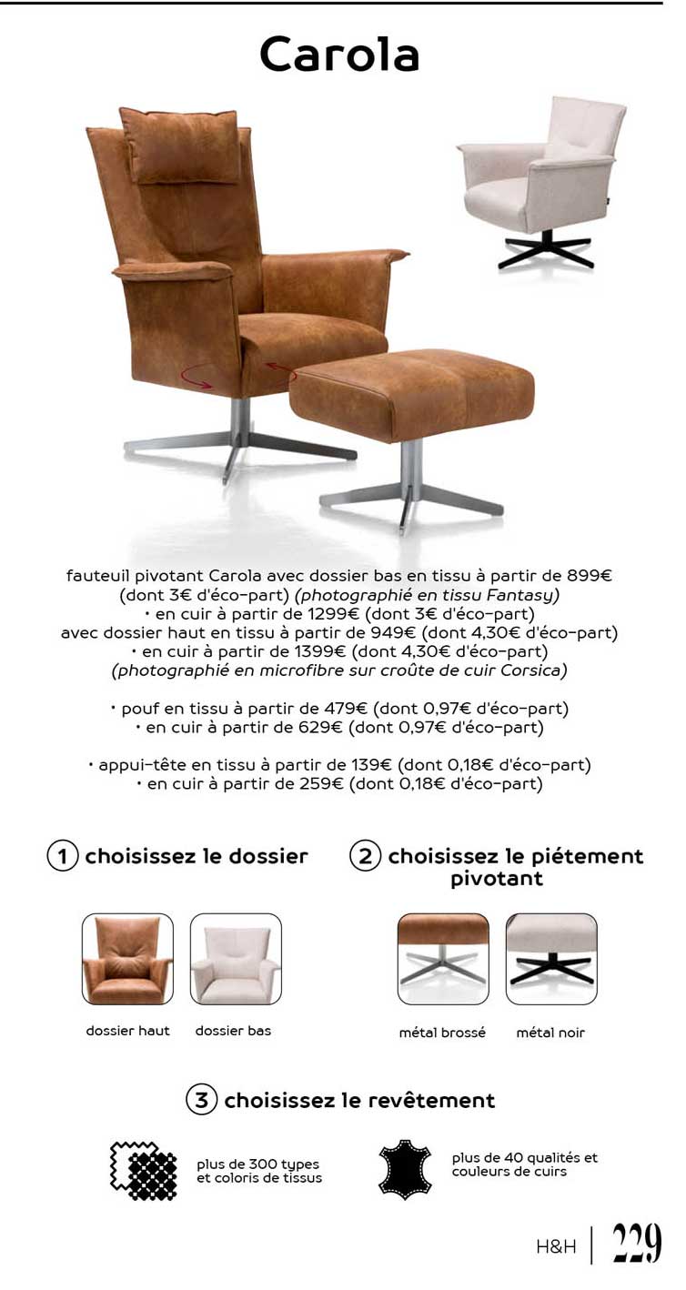 Fauteuil Pivotant Carola
