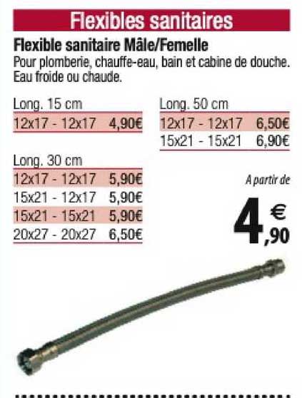 flexible sanitaire mâle-femelle