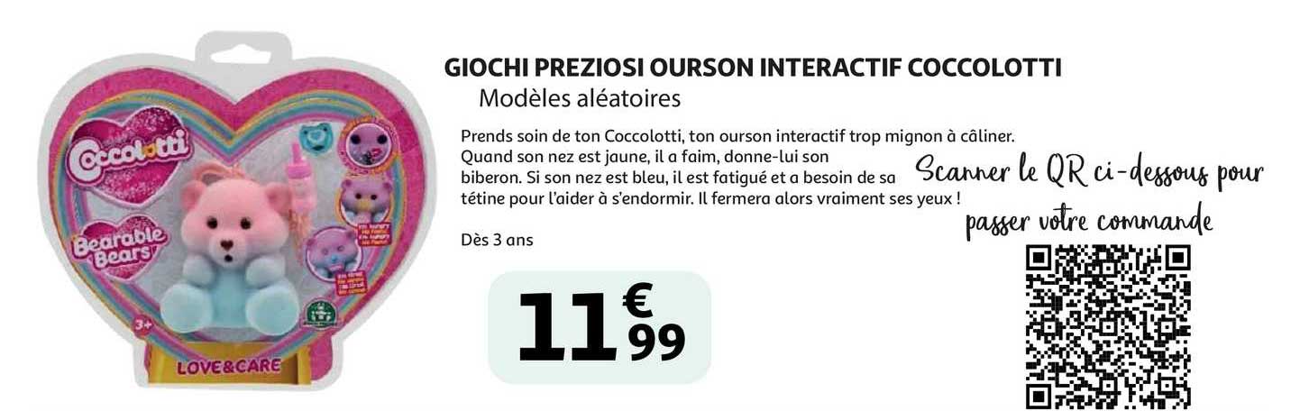 giochi preziosi ourson interactif coccolotti