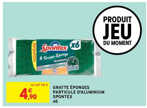 gratte éponges particule d'aluminium spontex x6
