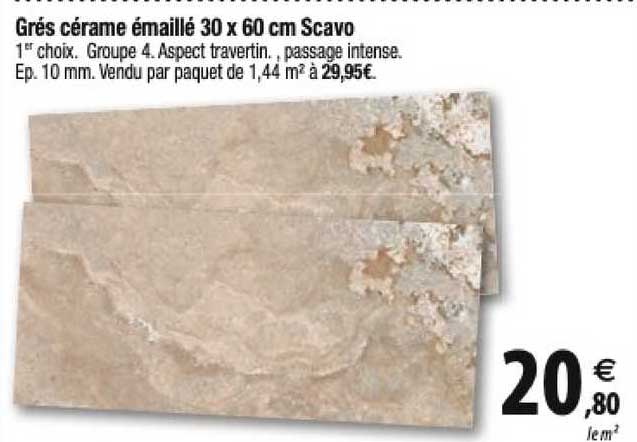 gré cérame émaillé 30 x 60 cm scavo