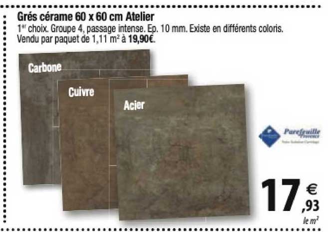 grés cérame 60 x 60 cm atelier