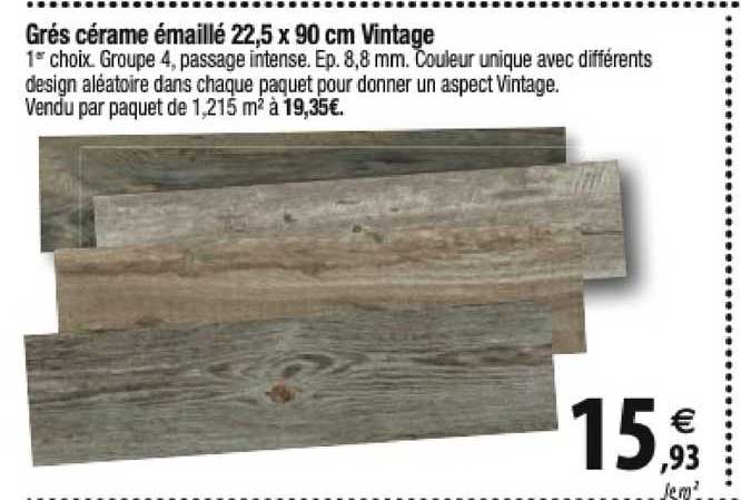 Grés Cérame émaillé 22,5 X 90 Cm Vintage