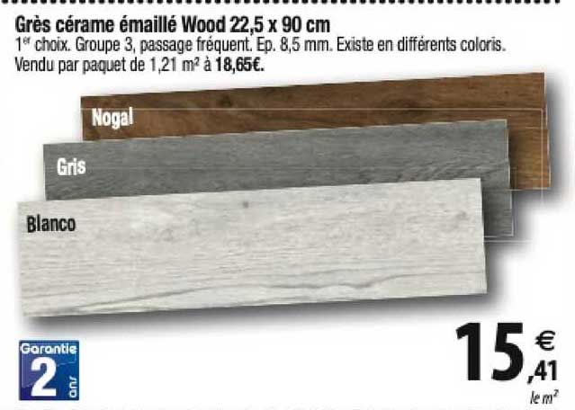 grès cérame émaillé wood 22,5 x 90 cm