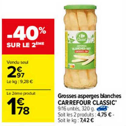grosses asperges blanches carrefour classic