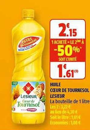 Huile Coeur De Tournesol Lesieur