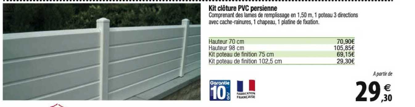 kit clôture pvc persienne