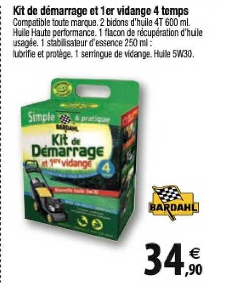 kit de démarrage et 1er vidange 4 temps bardahl
