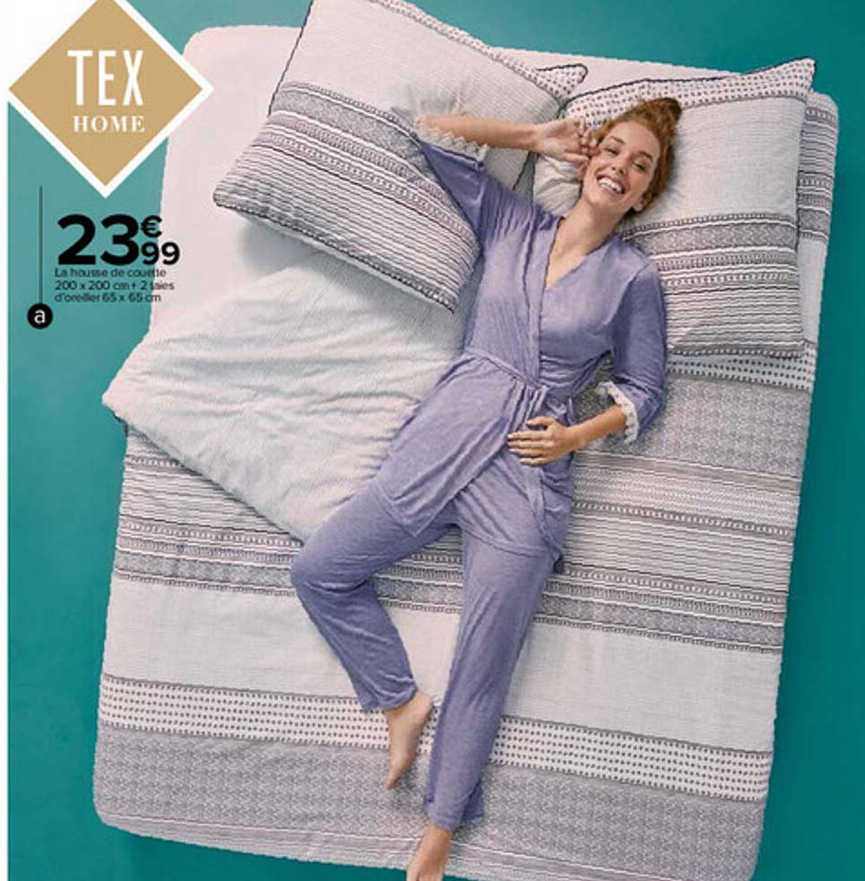 la housse de couette 200 x 200 cm + 2 taies d'oreiller 65 x 65 cm tex home