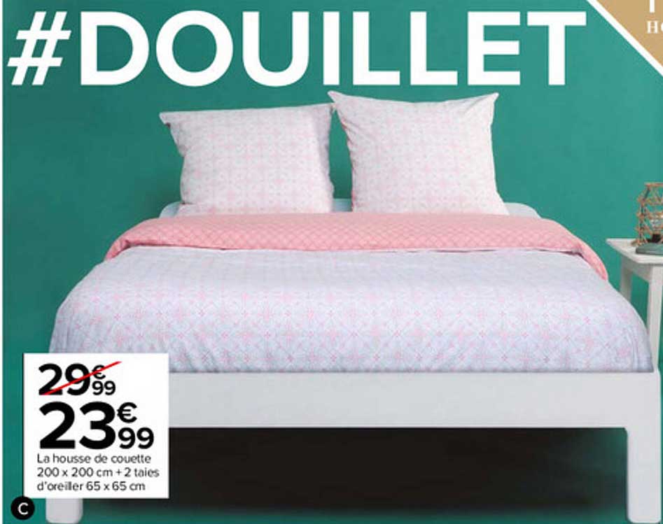 la housse de couette 200 x 200 cm + 2 taies d'oreiller 65 x 65 cm