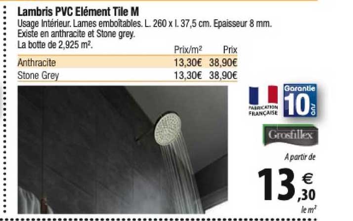 lambris pvc élément tile m
