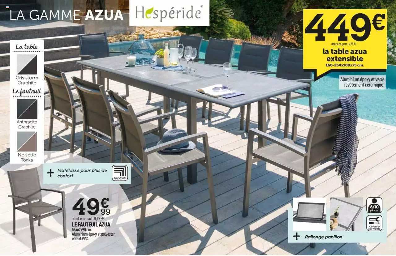 Le Fauteuil Azua, La Table Azua Extensible