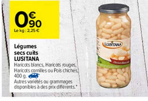 légumes secs cuits lusitana