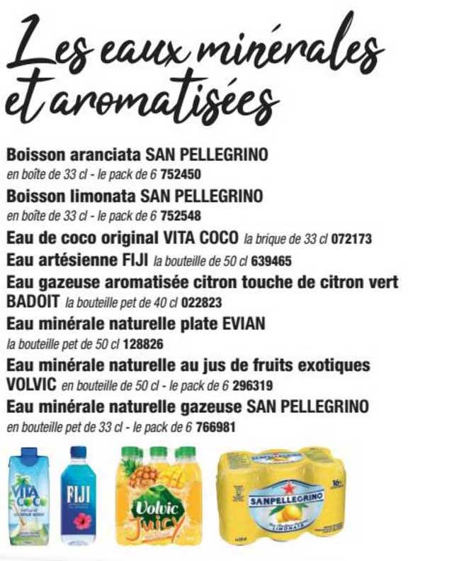 les eaux minérales et aromatisées