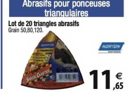lot de 20 triangles abrasifs norton
