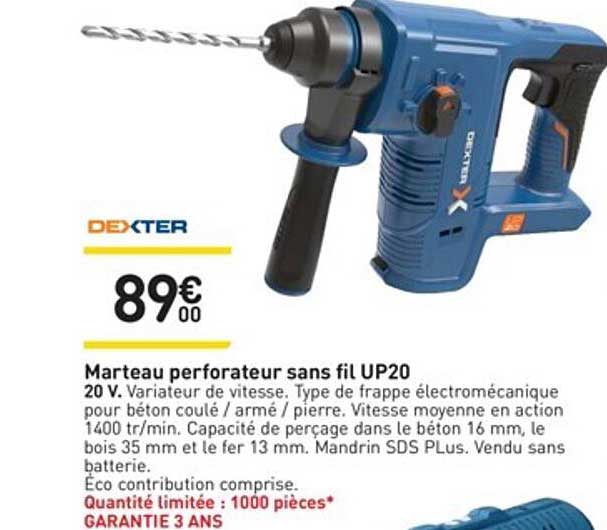 Marteau Perforateur Sans Fil Up20 Dexter