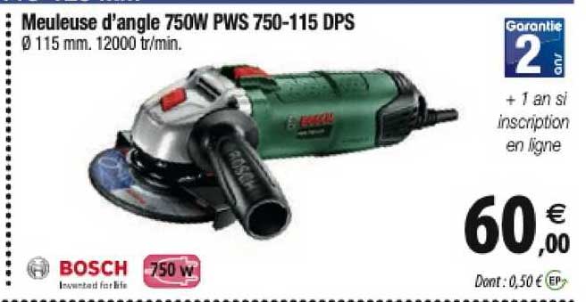Meuleuse D'angle 750w Pws 750-115 Dps Bosch