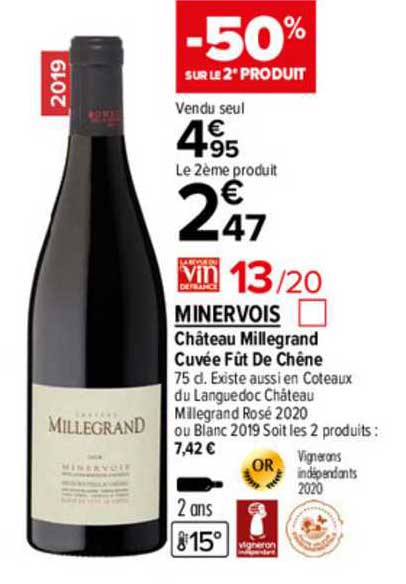 minervois château millegrand cuvée fût de chêne