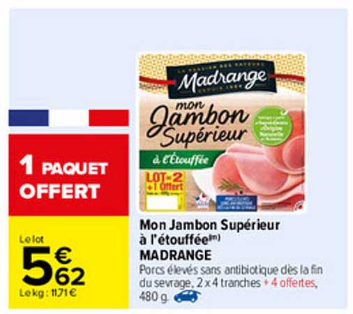 mon jambon supérieur à l'étouffée madrange