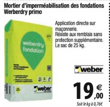 Mortier D'imperméabilisation Des Fondations Werberdry Primo