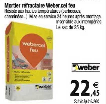 mortier réfractaire weber.cel feu