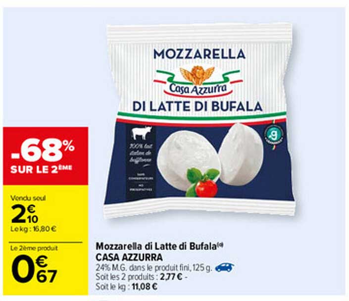 mozzarella di latte bufala casa azzurra