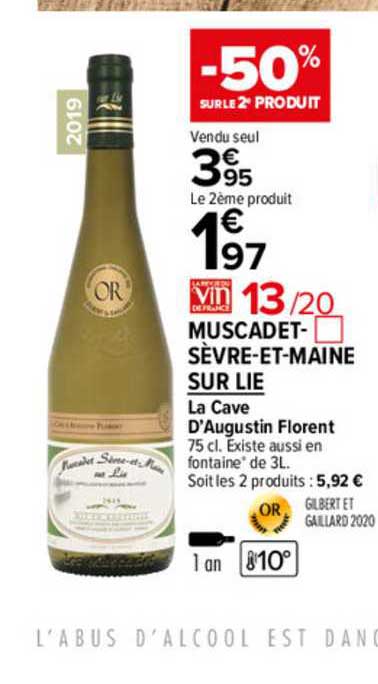 muscadet-sèvre-et-maine sur lie la cave d'augustin florent