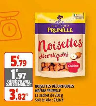 noisettes décortiquées maître prunille