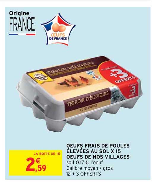 Oeufs Frais De Poules élevées Au Sol Xx15 Oeufs De Nos Villages