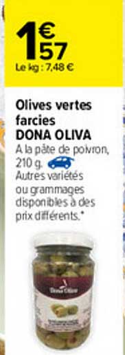 olives vertes farcie dona oiva