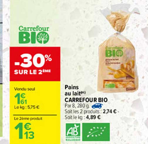 Pains Au Lait Carrefour Bio