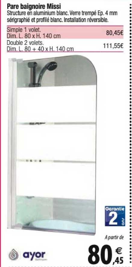 pare baignoire missi