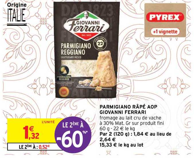 parmigiano râpé aop giovanni ferrari