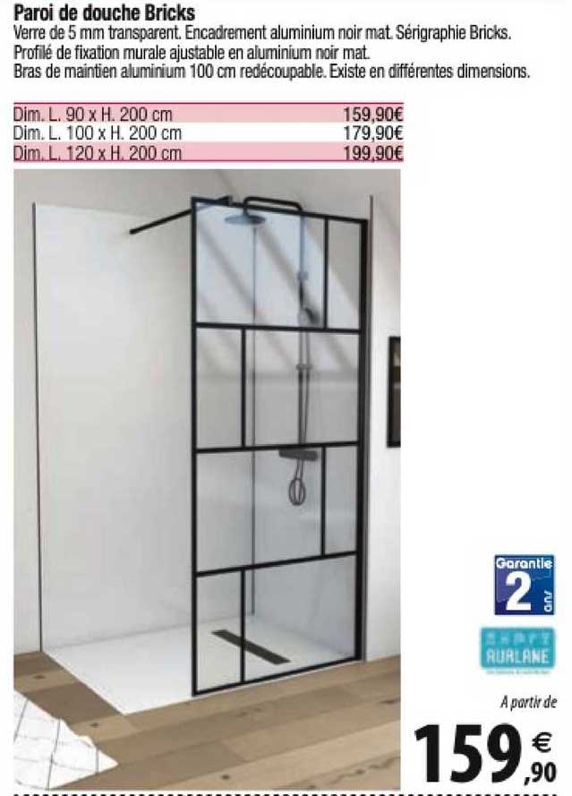 paroi de douche bricks