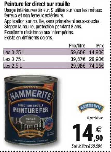 peinture fer direct sur rouille hammerite
