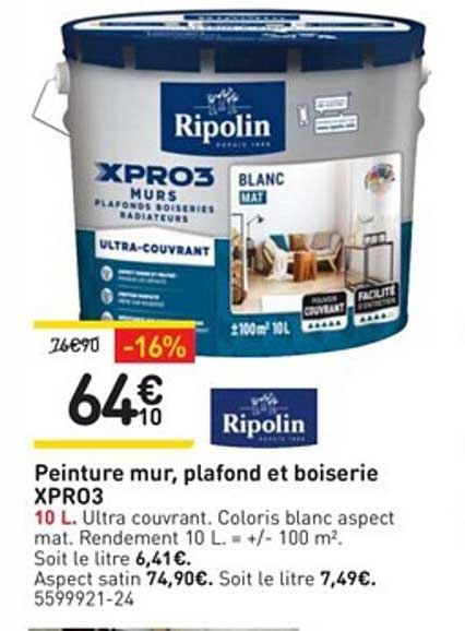 peinture mur, plafond et boiserie xpro3 ripolin