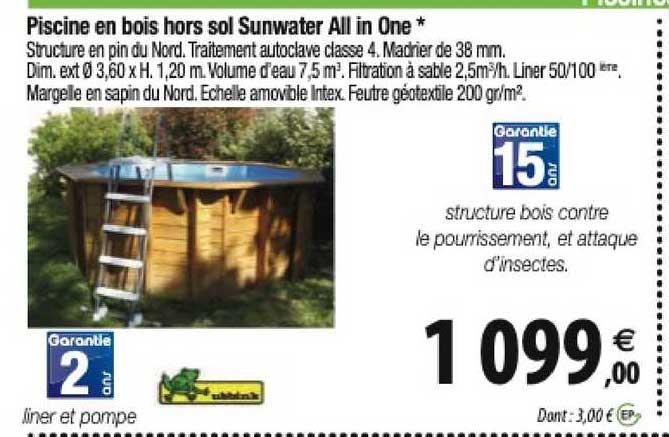 Piscine En Bois Hors Sol Sunwater All In One